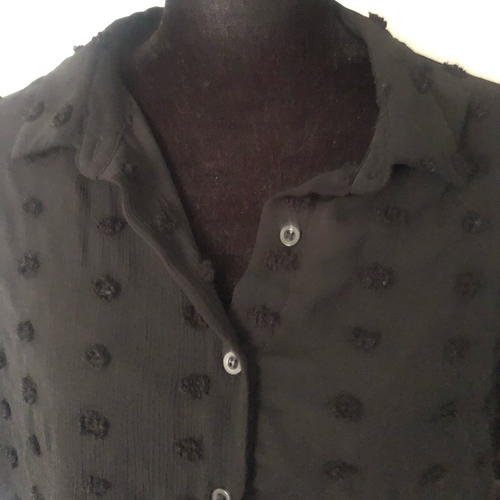 V-Neck Chiffon Pom Pom Blouse - Picture 4 of 6
